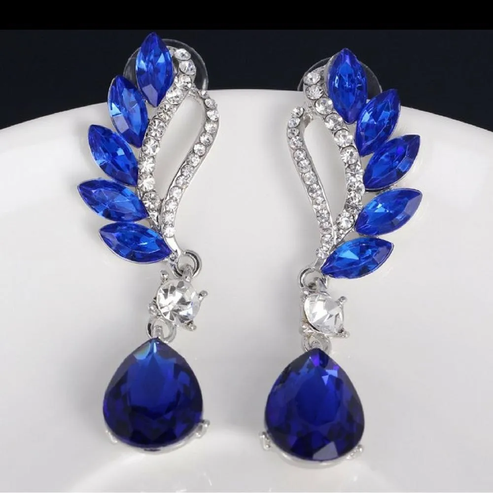 Vintage Flight Royal Blue Gem Statement Earrings