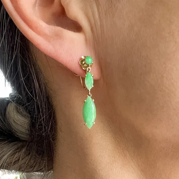 Vintage Jade Drop Earrings