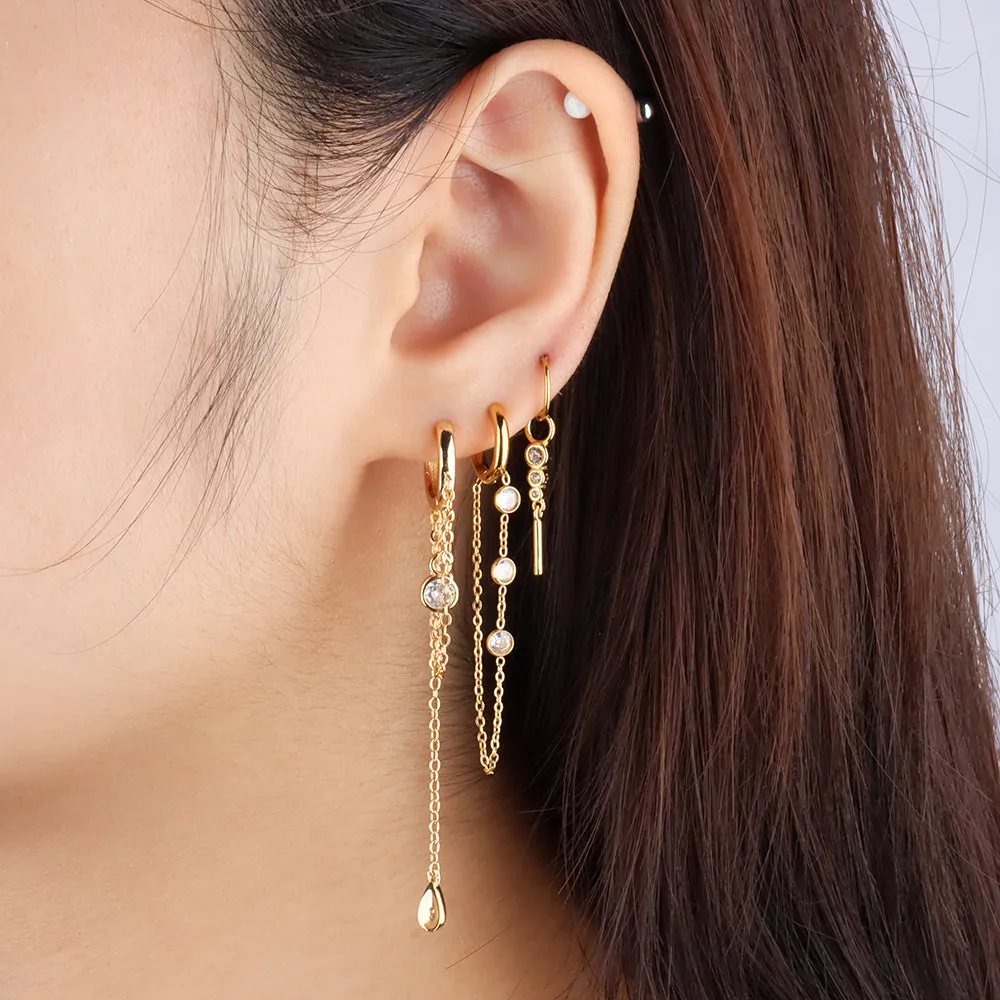 Water Drop Chain Earrings