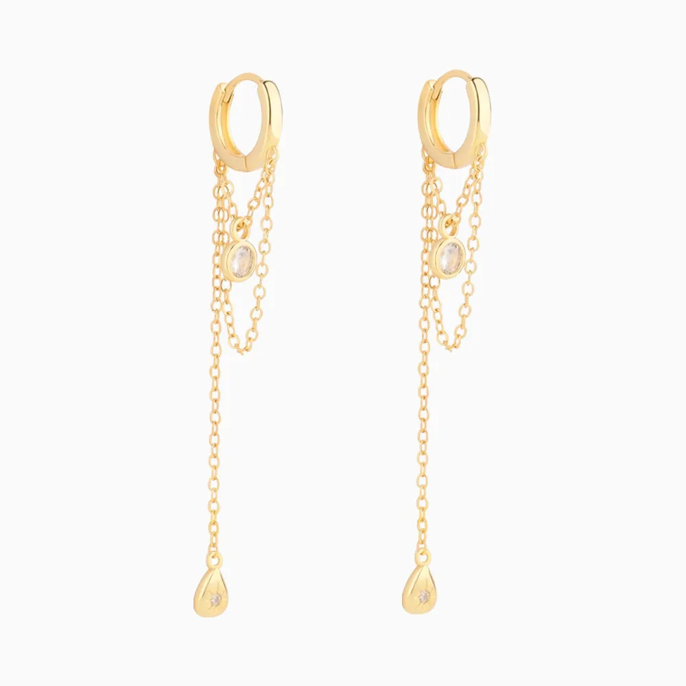 Water Drop Chain Earrings