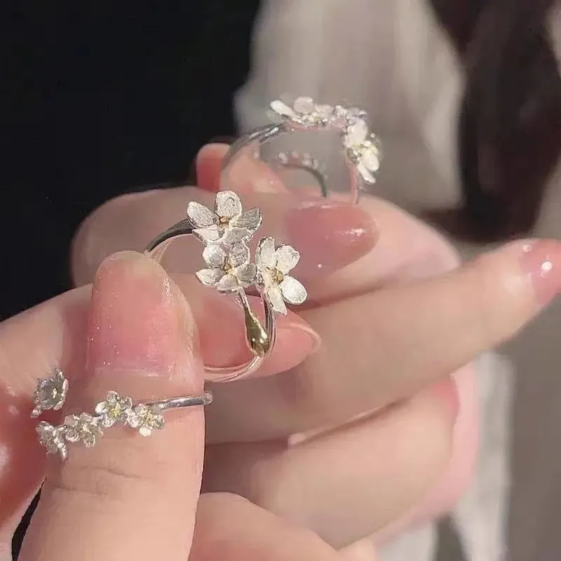 White Botanical Rings