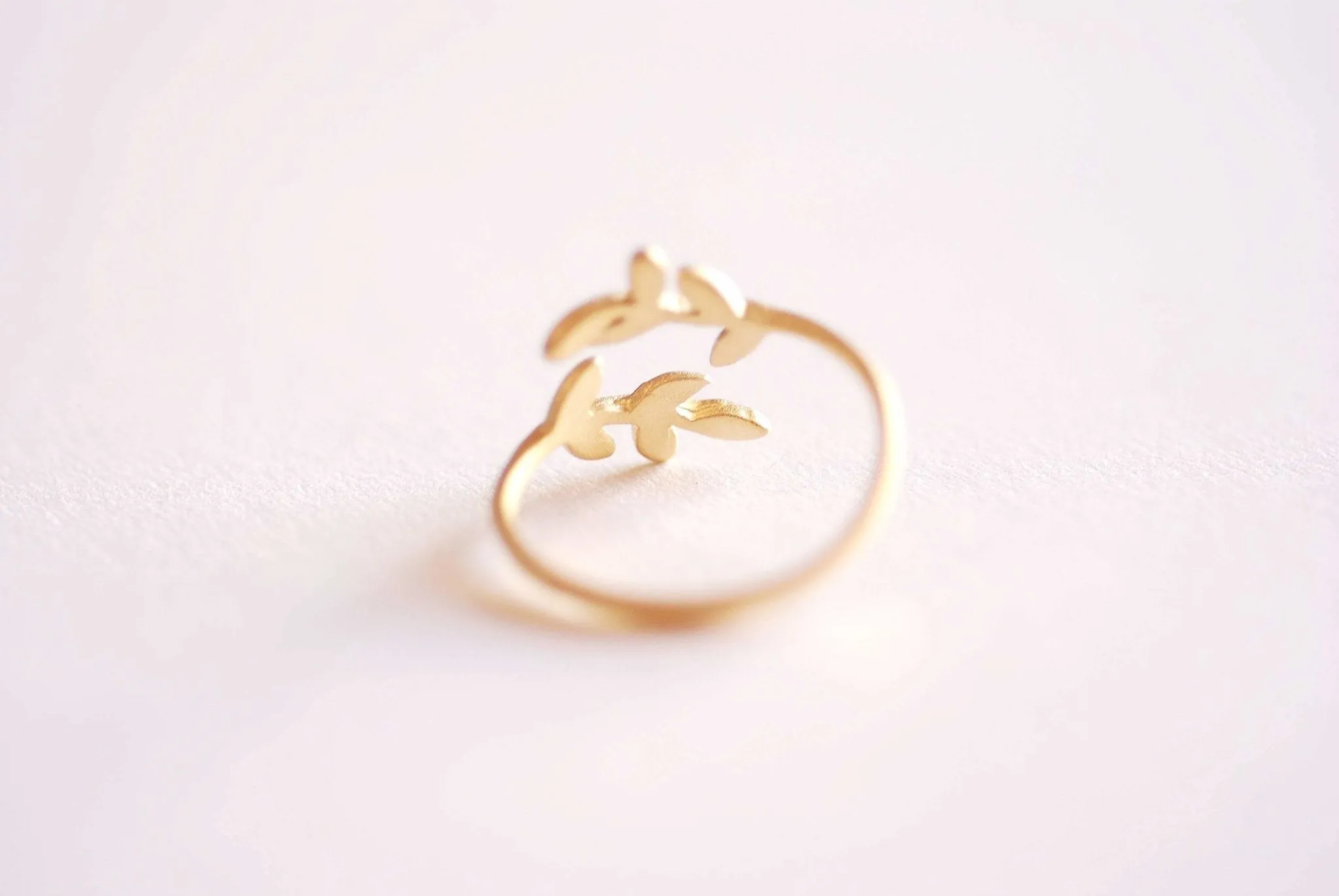 Wholesale Laurel Branch Ring, Vermeil 925 Sterling Silver, Gold Plated, Leaf Branch Ring, Leaf Ring, Rose Gold Leaf Ring, Layering Ring, Vine Twig Ring, Nature Jewelry, Bulk Rings