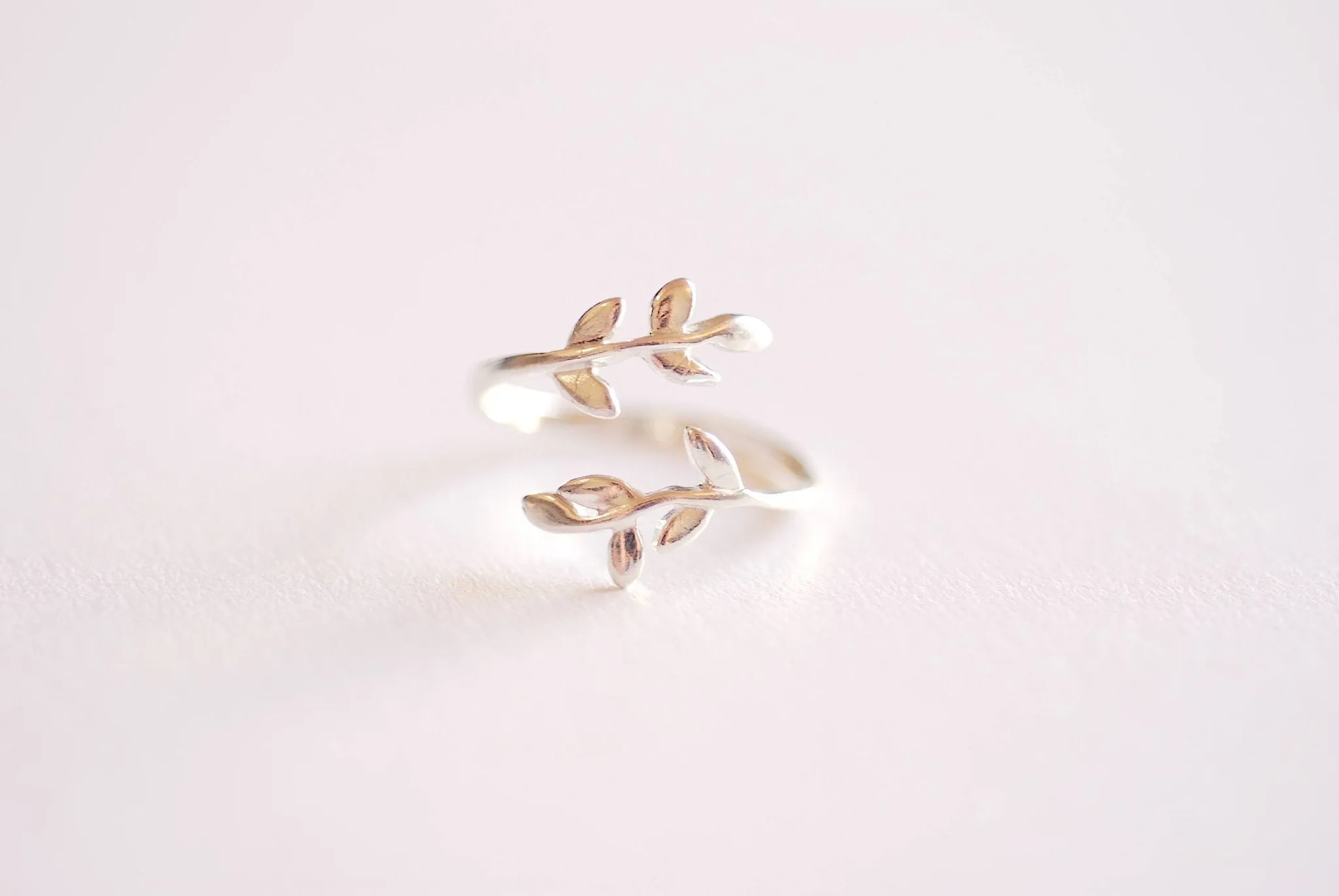 Wholesale Laurel Branch Ring, Vermeil 925 Sterling Silver, Gold Plated, Leaf Branch Ring, Leaf Ring, Rose Gold Leaf Ring, Layering Ring, Vine Twig Ring, Nature Jewelry, Bulk Rings