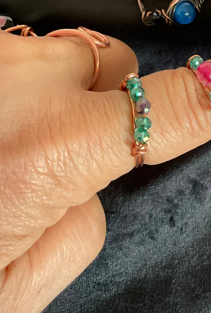 Wire Wrapped Gemstone Rings